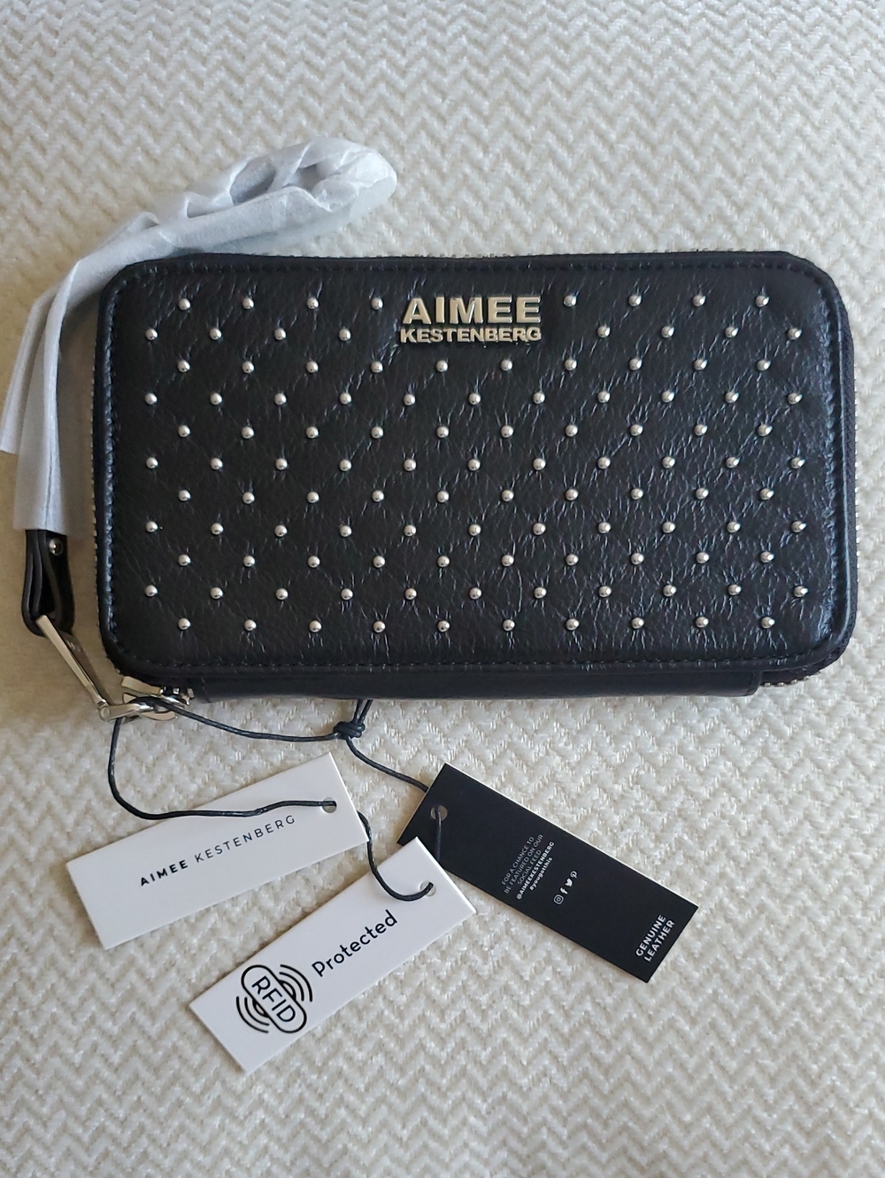 Aimee Kestenberg Leather Stud Wristlet Wallet